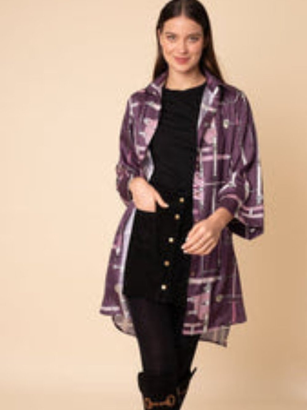 Rönner Colette Shirtdress in Bordeaux Jubilea Print Size XL